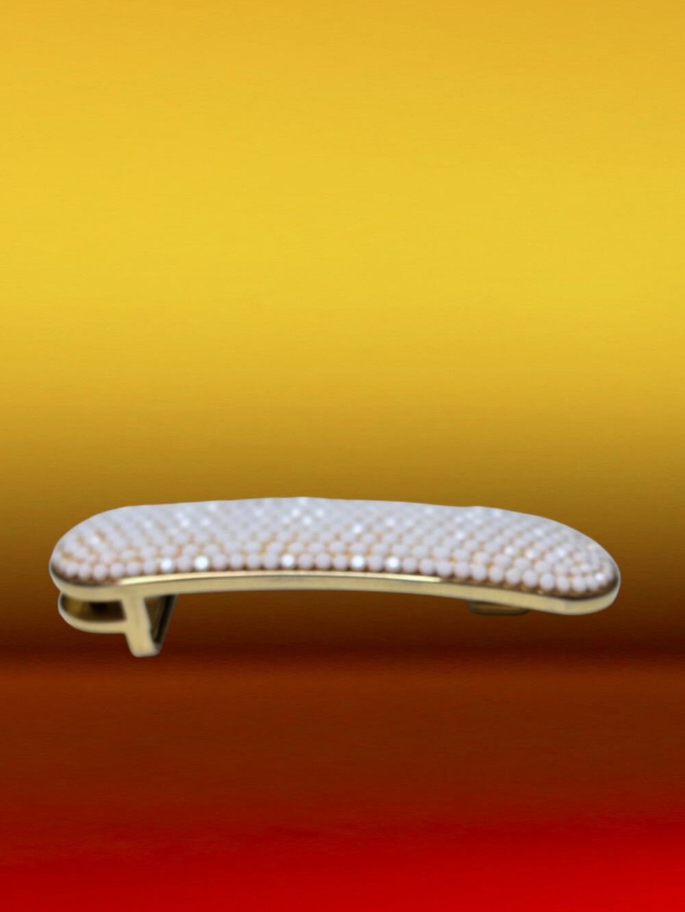 🌟 Judith Leiber Vintage Gold White Glass Crystals Belt Buckle - Picture 2 of 8